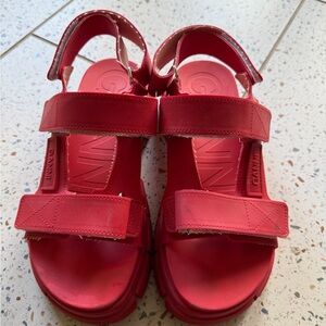Ganni Red Sandals EU 37, US 6.5